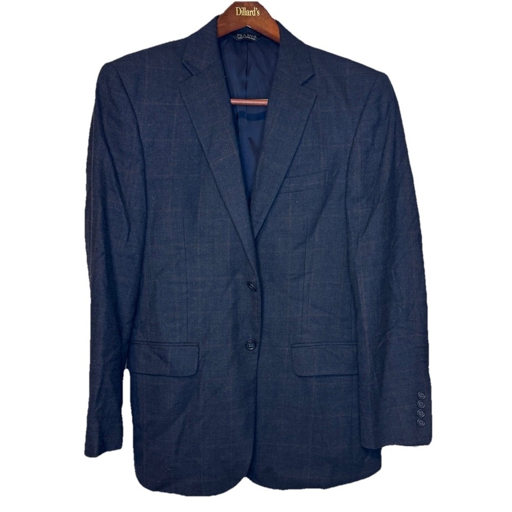 Jos. A. Bank Men's Balzer Jacket 100%‎ Wool Travelers Windowpane Double Vent 40R